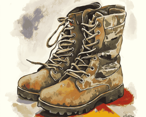 Aesthetic Army Boots Diamond Painting