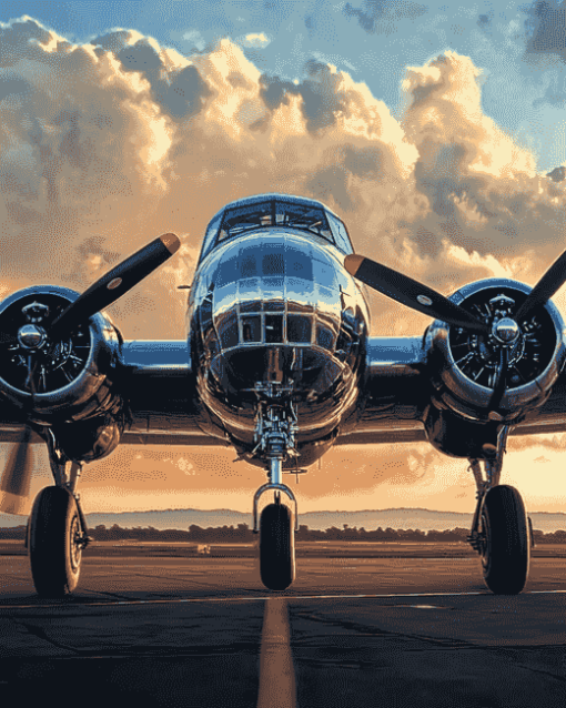 Aesthetic B25 Mitchell Aircraft Diamond Painting