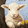 Aesthetic Baby Lamb Diamond Painting