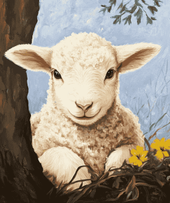 Aesthetic Baby Lamb Diamond Painting