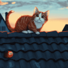 Aesthetic Cat on Roof Diamond Painting