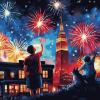 Aesthetic Fireworks July Diamond Painting