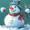 Aesthetic Frosty Snowman Animation Diamond Painting