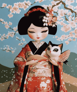 Aesthetic Japanese Doll Diamond Painting