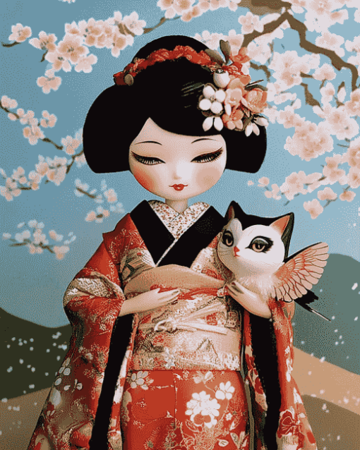 Aesthetic Japanese Doll Diamond Painting