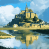 Aesthetic Mont St Michel Landscape Diamond Painting