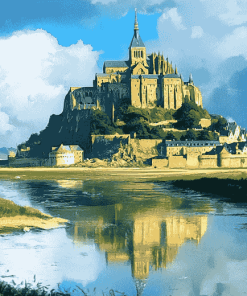 Aesthetic Mont St Michel Landscape Diamond Painting