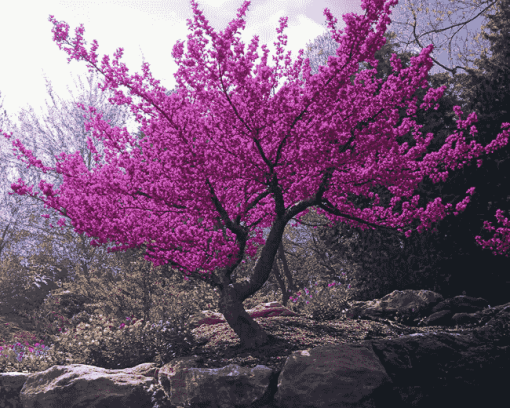 Aesthetic Redbud Trees Diamond Painting