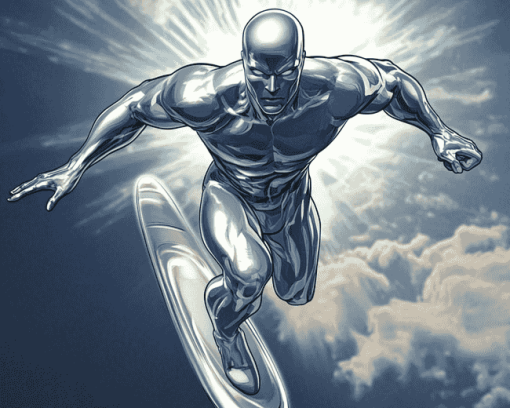 Aesthetic Silver Surfer Diamond Painting