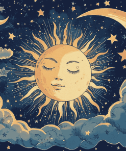 Aesthetic Sun and Moon Diamond Painting