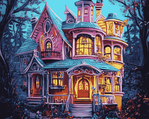 Aesthetic Whimsical Houses Diamond Painting