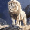 Aesthetic White Lion Diamond Painting