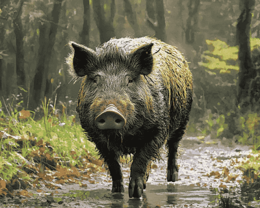 Aesthetic Wild Boar Diamond Painting