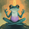 Aesthetic Zen Frog Meditation Diamond Painting