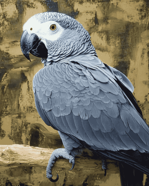 African Grey Bird Diamond Painting