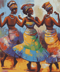 African Ladies Colorful Dance Diamond Painting