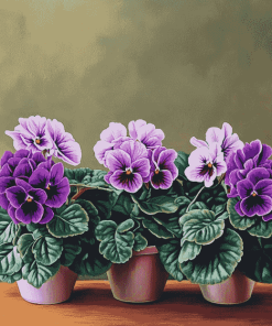 African Violet Blossoms Diamond Painting