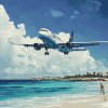 Aircraft Landings at Maho Beach Diamond Painting