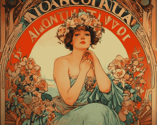 Alphonse Mucha Vintage Monaco Diamond Painting