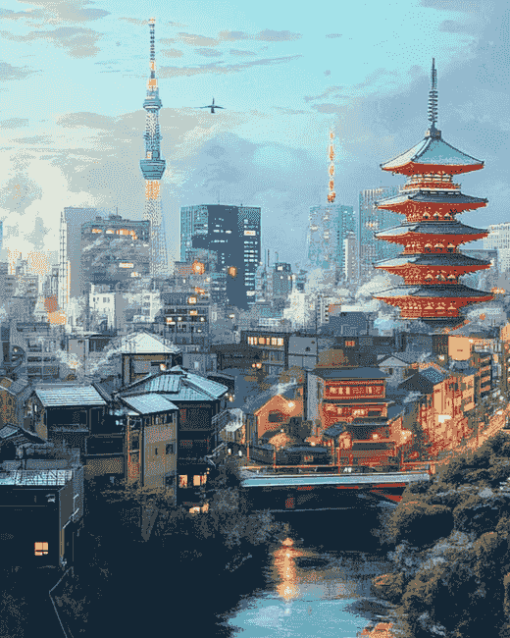 Amazing Japanese Cities Diamond Painting