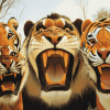 Animal Selfies with Tigers Diamond Painting