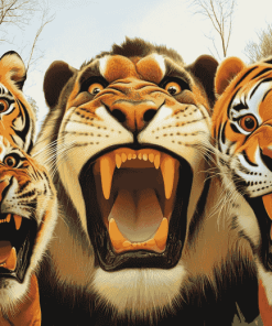 Animal Selfies with Tigers Diamond Painting