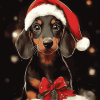 Animated Christmas Dachshund Diamond Painting