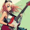 Anime Musician with Electric Guitar Diamond Painting