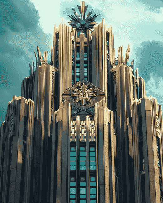 Finalizing Art Deco Architecture Artwork