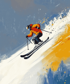 Artistic Ski Jump Animation Diamond Painting