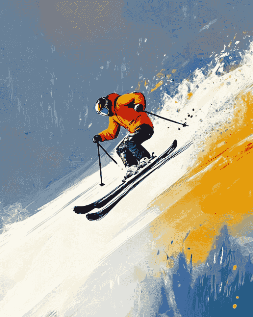 Artistic Ski Jump Animation Diamond Painting