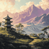 Asian Mountainscape Diamond Painting