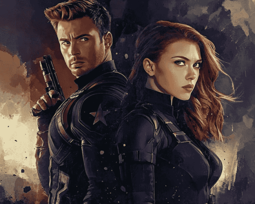 Avengers Clint and Natasha Diamond Painting