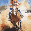 Barrel Racing Horse Diamond Painting