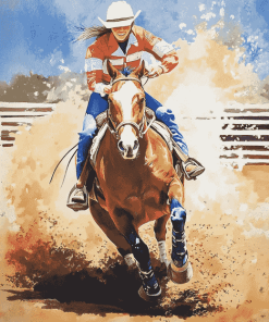 Barrel Racing Horse Diamond Painting