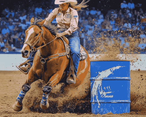 Barrel Racing Horse Diamond Painting