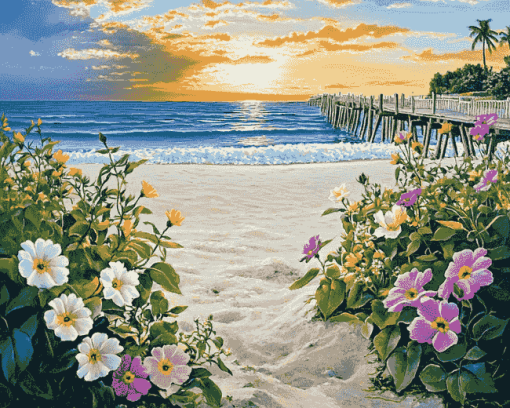 Beach Blossoms Diamond Painting