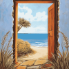 Beach Door Landscape Diamond Painting