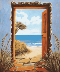 Beach Door Landscape Diamond Painting