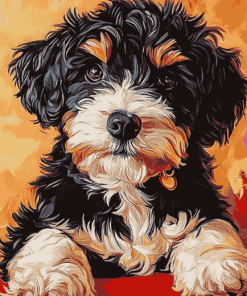 Bernedoodle Puppy Diamond Painting