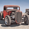 Big Red Ratrod Engine Diamond Painting