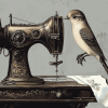 Bird with Sewing Machine Diamond Painting