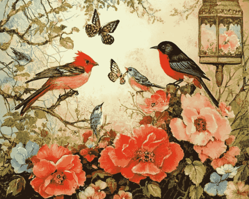 Birds and Blooms Diamond Painting