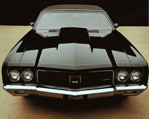 Black 1969 Oldsmobile Engine Diamond Painting