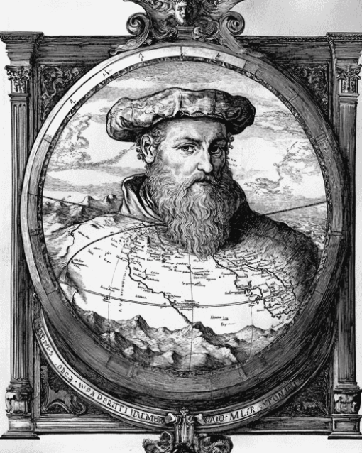 Black And White Gerardus Mercator Diamond Painting