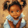 Black Baby Girl Animation Diamond Painting