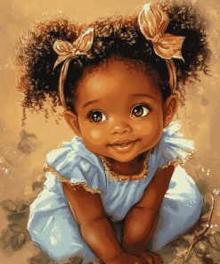 Black Baby Girl Animation Diamond Painting