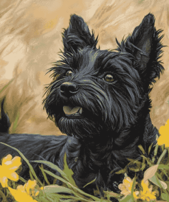 Black Cairn Terrier Puppy Diamond Painting