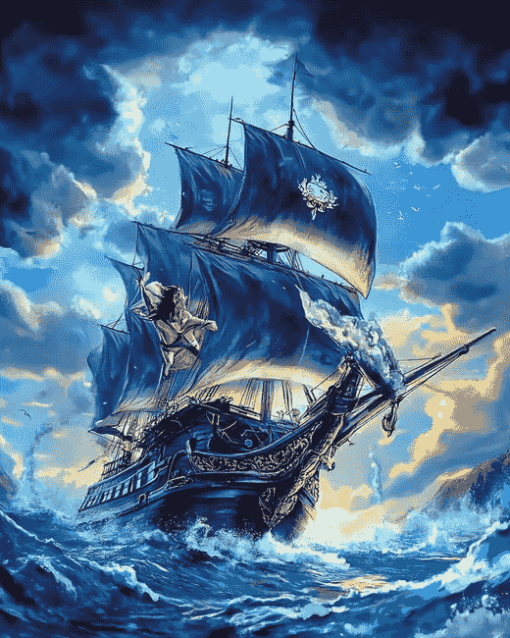 Black Pearl Ship Diamond Painting