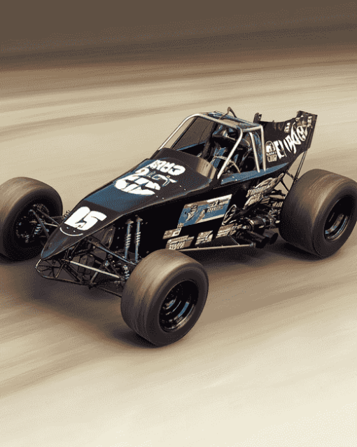 Black Sprint Car Racing Diamond Painting